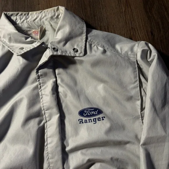 Vintage Ford Ranger Jacket Mens Size L King Louie Pro Fit Light Gray‎